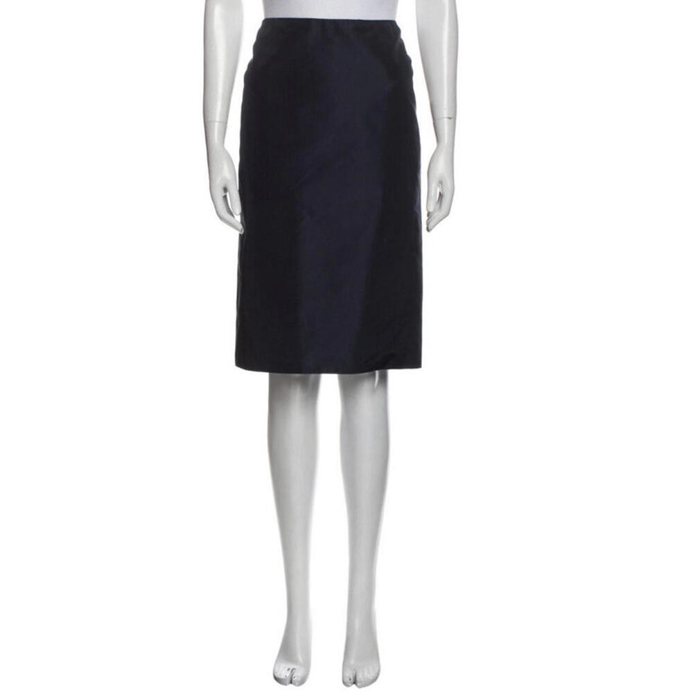 Angel Sanchez Womens Knee Length Skirt Navy Blue Size 12 XL